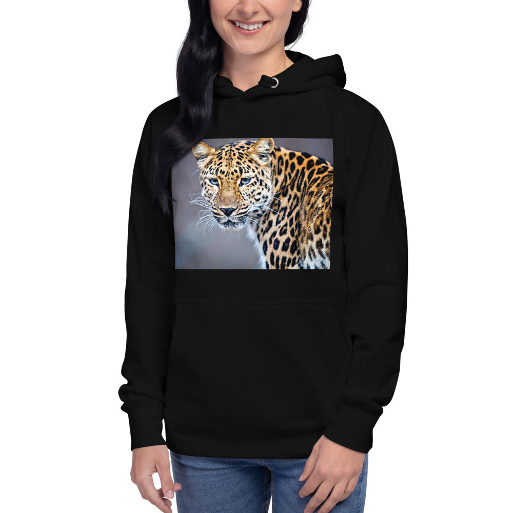 Premium Pullover Hoodie - Blue Eyed Leopard - Ronz-Design-Unique-Apparel