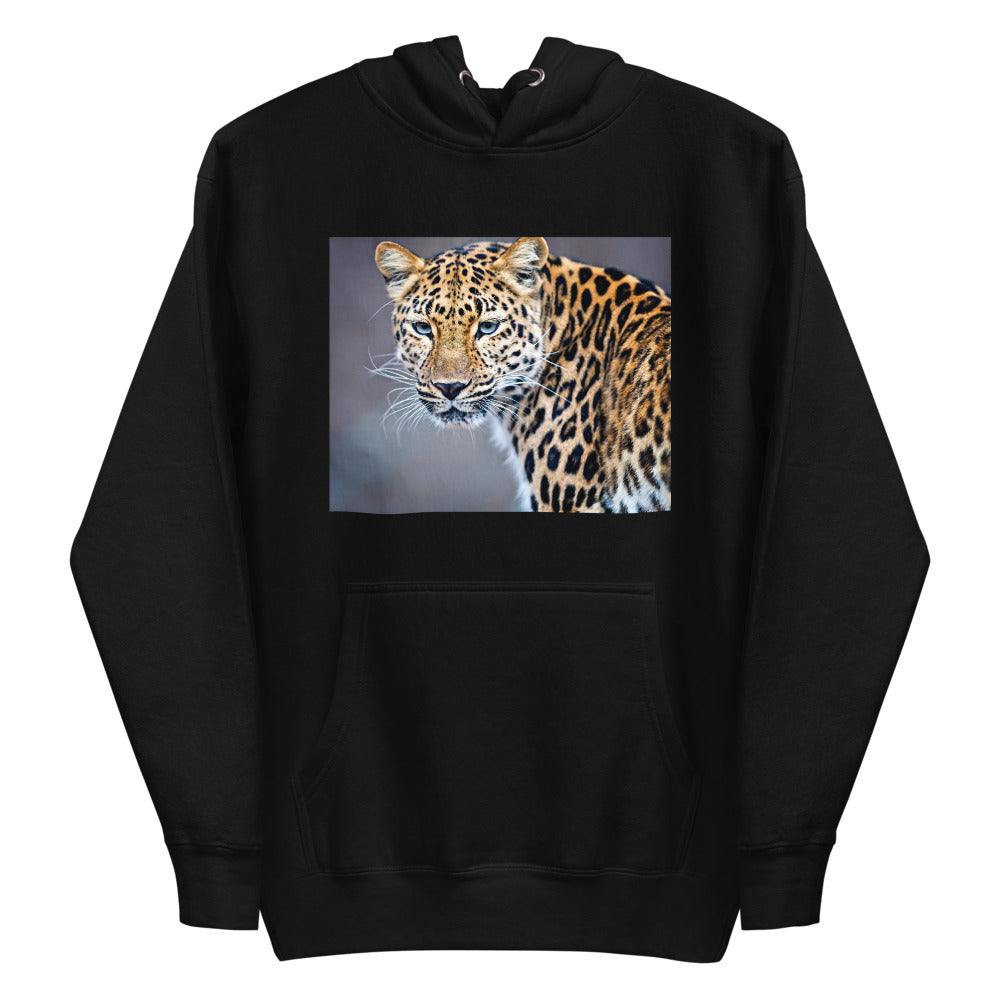 Premium Pullover Hoodie - Blue Eyed Leopard - Ronz-Design-Unique-Apparel