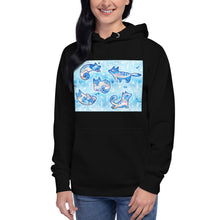 Load image into Gallery viewer, Premium Pullover Hoodie - Foxes in Blue
