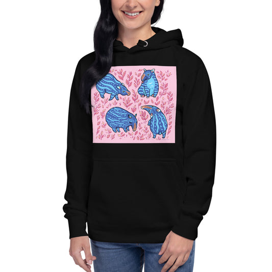 Premium Pullover Hoodie - Funny Blue Tapirs