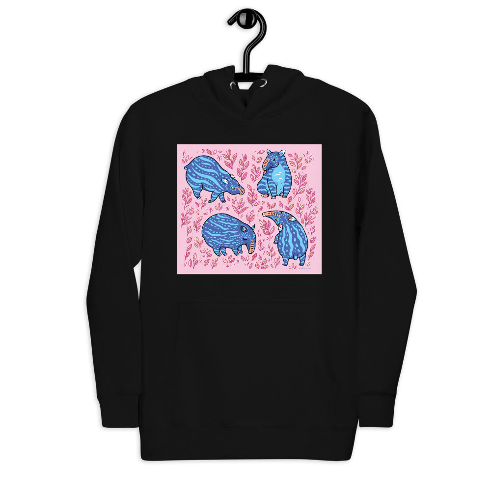 Premium Pullover Hoodie - Funny Blue Tapirs