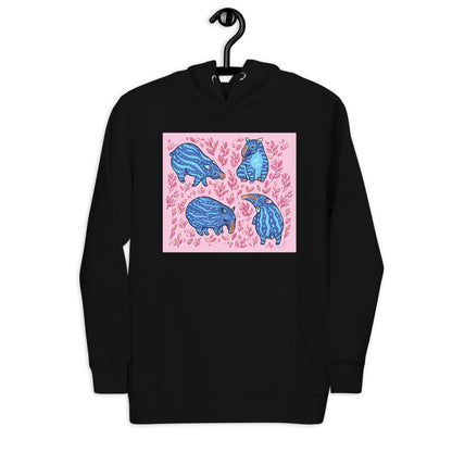Premium Pullover Hoodie - Funny Blue Tapirs