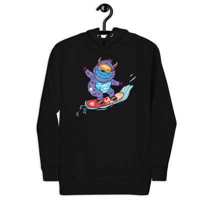 Premium Pullover Hoodie - Yeti Shredding It!