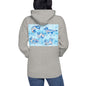 Premium Pullover Hoodie - Print on the BACK - Foxes in Blue