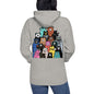 Premium Pullover Hoodie - Print on the BACK - Foxes in Blue