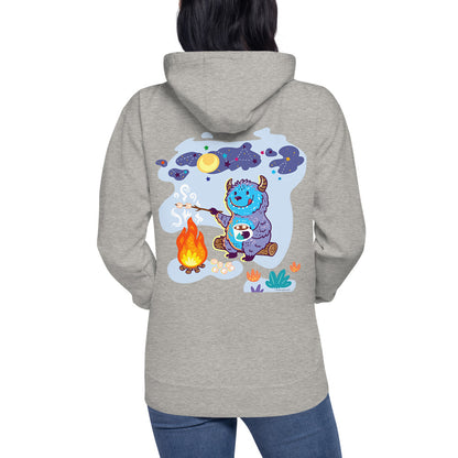 Premium Pullover Hoodie - Print on the BACK - Yeti Campfire