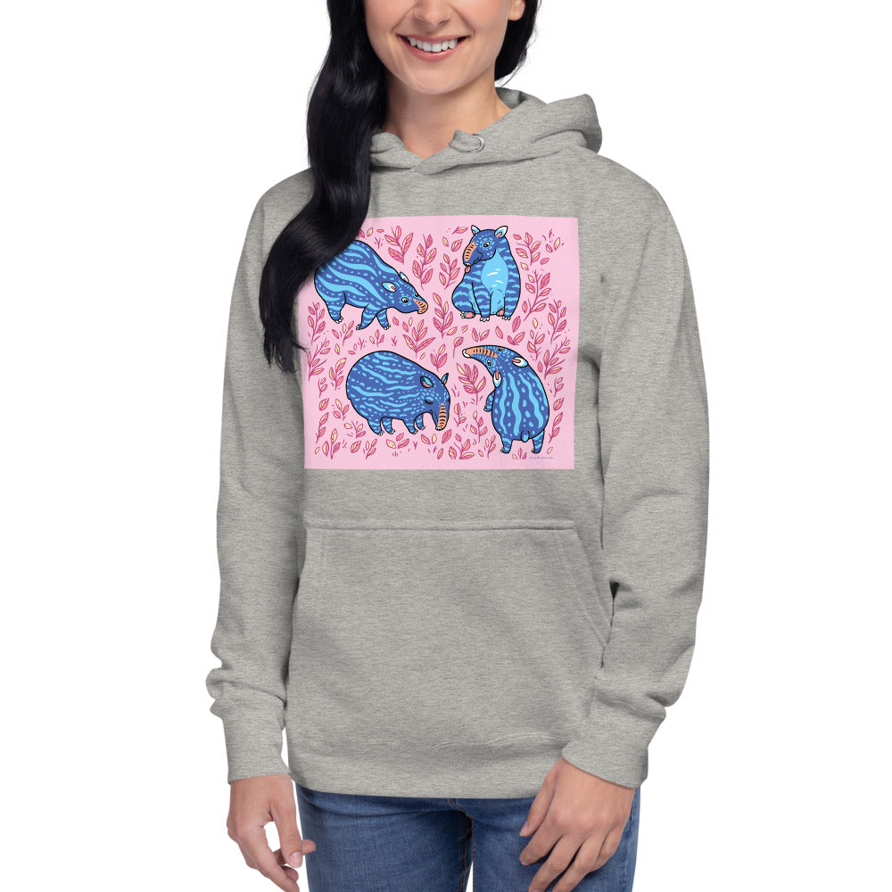 Premium Pullover Hoodie - Funny Blue Tapirs