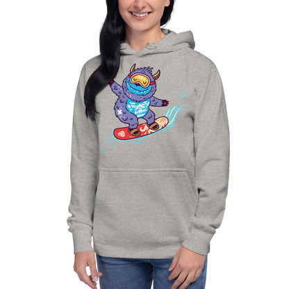 Premium Pullover Hoodie - Yeti Shredding It!