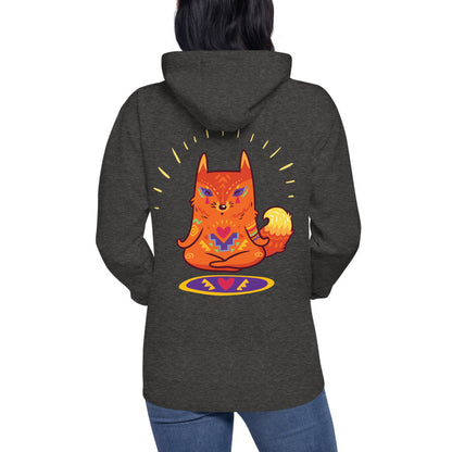 Premium Pullover Hoodie - Print on the BACK - Enlightened Hygge Fox
