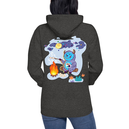 Premium Pullover Hoodie - Print on the BACK - Yeti Campfire