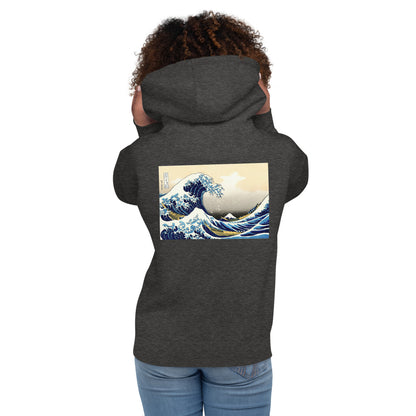 Premium Pullover Hoodie: Print on the BACK: Hokusai: The Great Wave Off Kanagawa