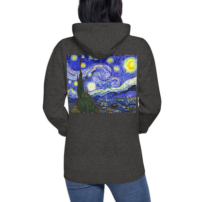 Premium Pullover Hoodie: Print on the BACK - van Gogh: The Starry Night