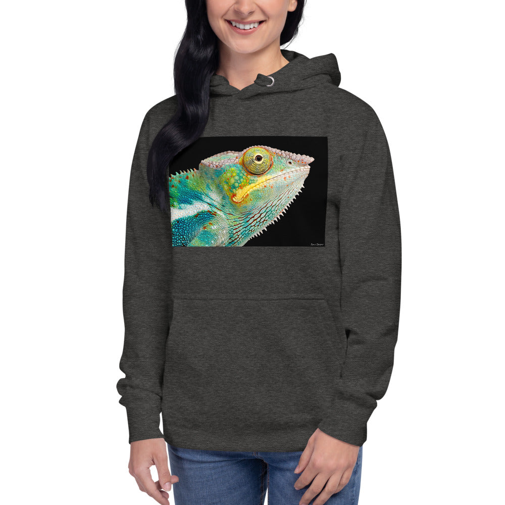 Premium Pullover Hoodie - Chameleon Close Up - Ronz-Design-Unique-Apparel