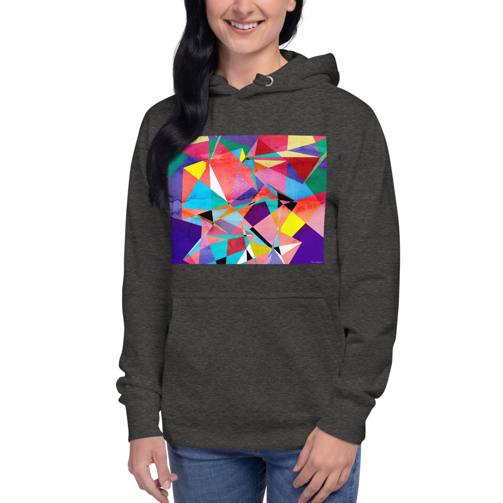 Premium Pullover Hoodie - Abstract Triangles - Ronz-Design-Unique-Apparel