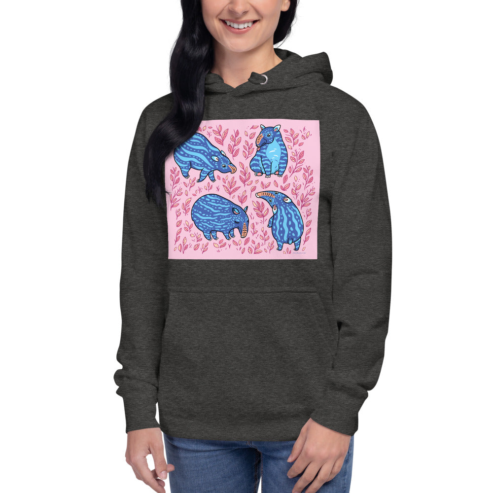 Premium Pullover Hoodie - Funny Blue Tapirs
