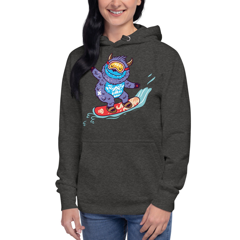 Premium Pullover Hoodie - Yeti Shredding It!