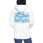 Premium Pullover Hoodie - Print on the BACK - Foxes in Blue