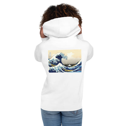Premium Pullover Hoodie: Print on the BACK: Hokusai: The Great Wave Off Kanagawa