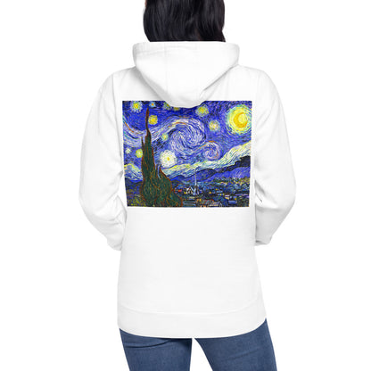 Premium Pullover Hoodie: Print on the BACK - van Gogh: The Starry Night