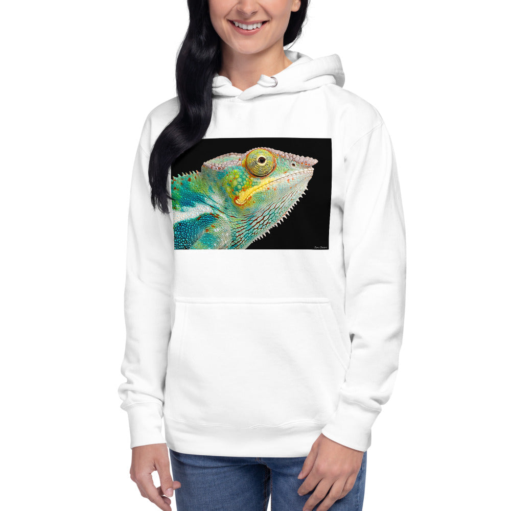 Premium Pullover Hoodie - Chameleon Close Up - Ronz-Design-Unique-Apparel