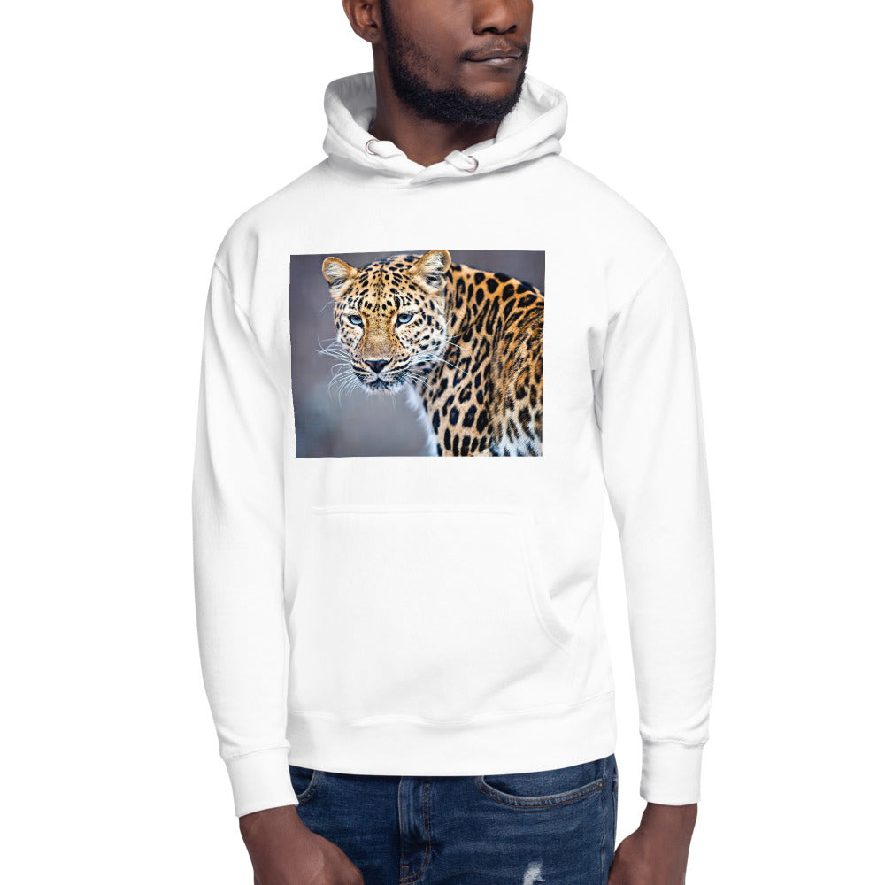 Premium Pullover Hoodie - Blue Eyed Leopard - Ronz-Design-Unique-Apparel