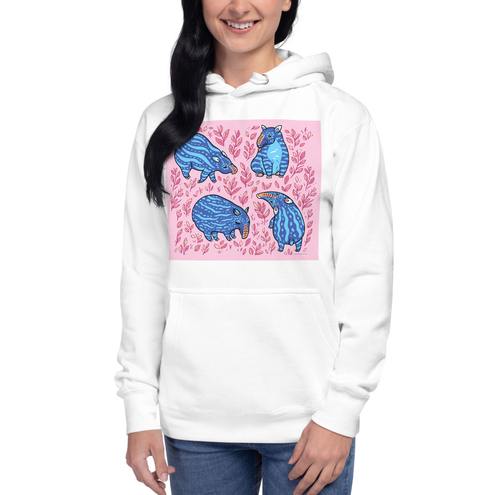 Premium Pullover Hoodie - Funny Blue Tapirs