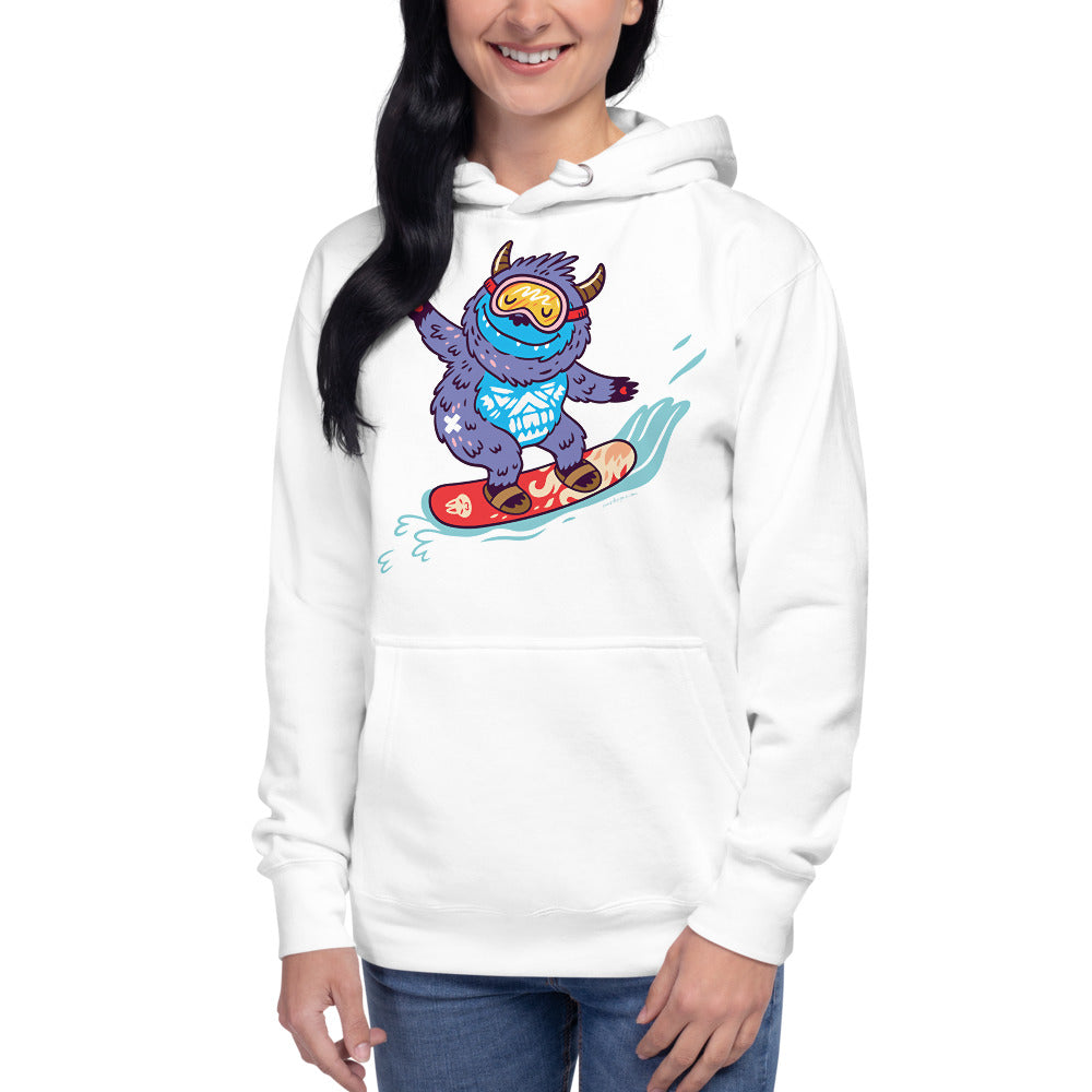 Premium Pullover Hoodie - Yeti Shredding It!