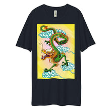 Load image into Gallery viewer, Dee Lux Tee - Green Chinese Sky Dragon on Yellow
