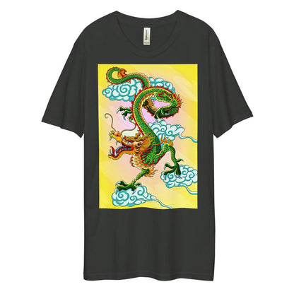 Dee Lux Tee - Green Chinese Sky Dragon on Yellow