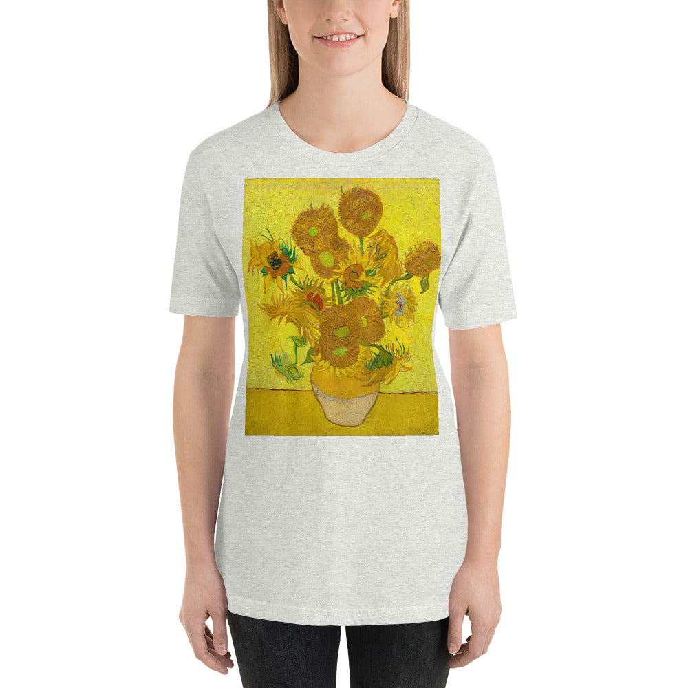 Classic Crew Neck Tee - van Gogh: 15 Sunflowers in Vase - Ronz-Design-Unique-Apparel