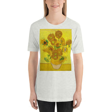 Load image into Gallery viewer, Classic Crew Neck Tee - van Gogh: 15 Sunflowers in Vase - Ronz-Design-Unique-Apparel
