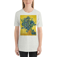 Load image into Gallery viewer, Classic Crew Neck Tee - van Gogh: Vase with Irises Against a Yellow Background - Ronz-Design-Unique-Apparel
