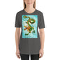 Classic Crew Neck Tee - Green Chinese Sky Dragon on Blue
