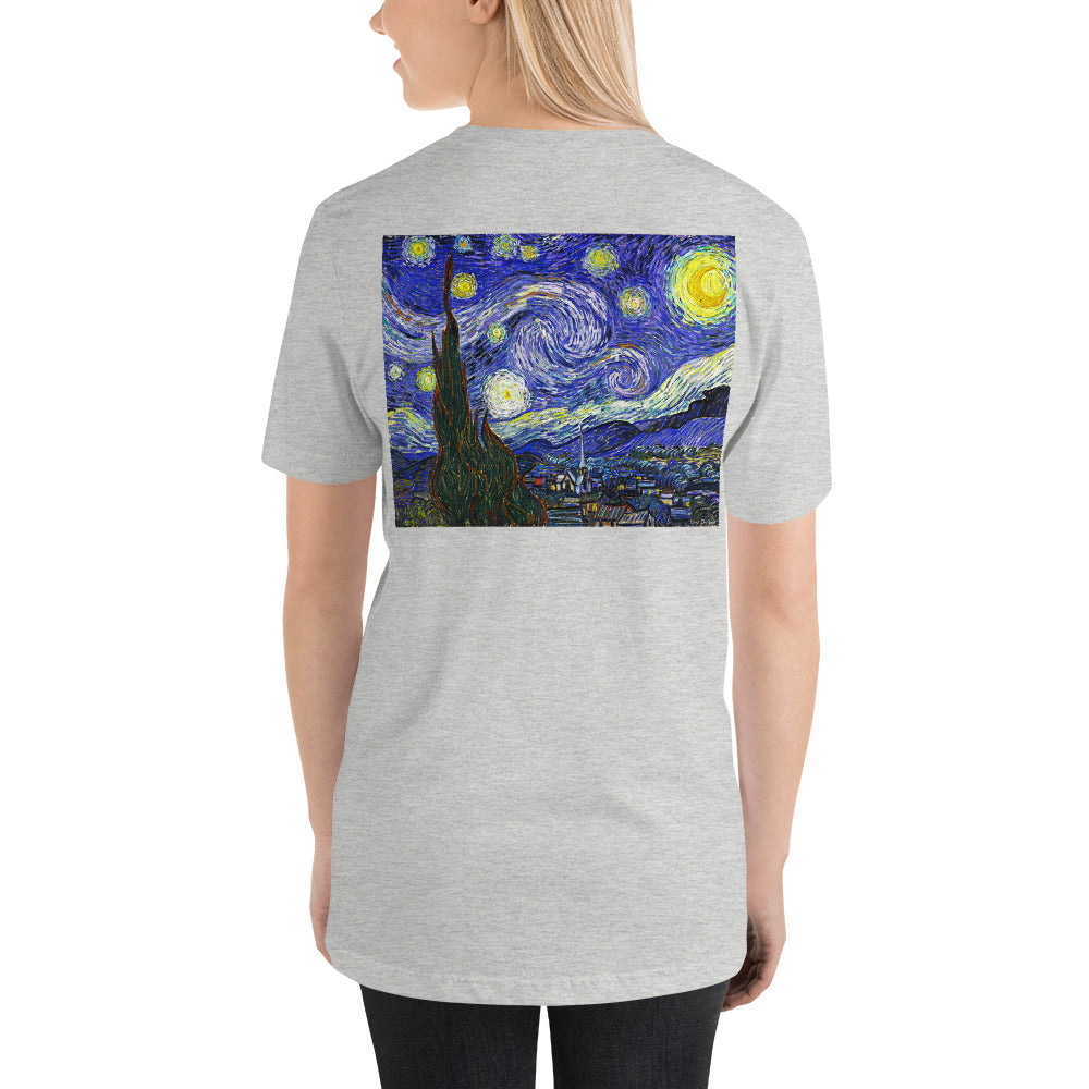Classic Crew Neck Tee - van Gogh: Self Portrait & The Starry Night - Ronz-Design-Unique-Apparel