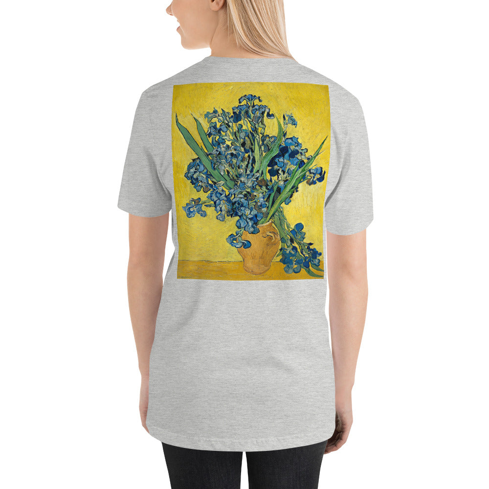 Classic Crew Neck Tee - Van Gogh Self Portrait & Irises - Ronz-Design-Unique-Apparel