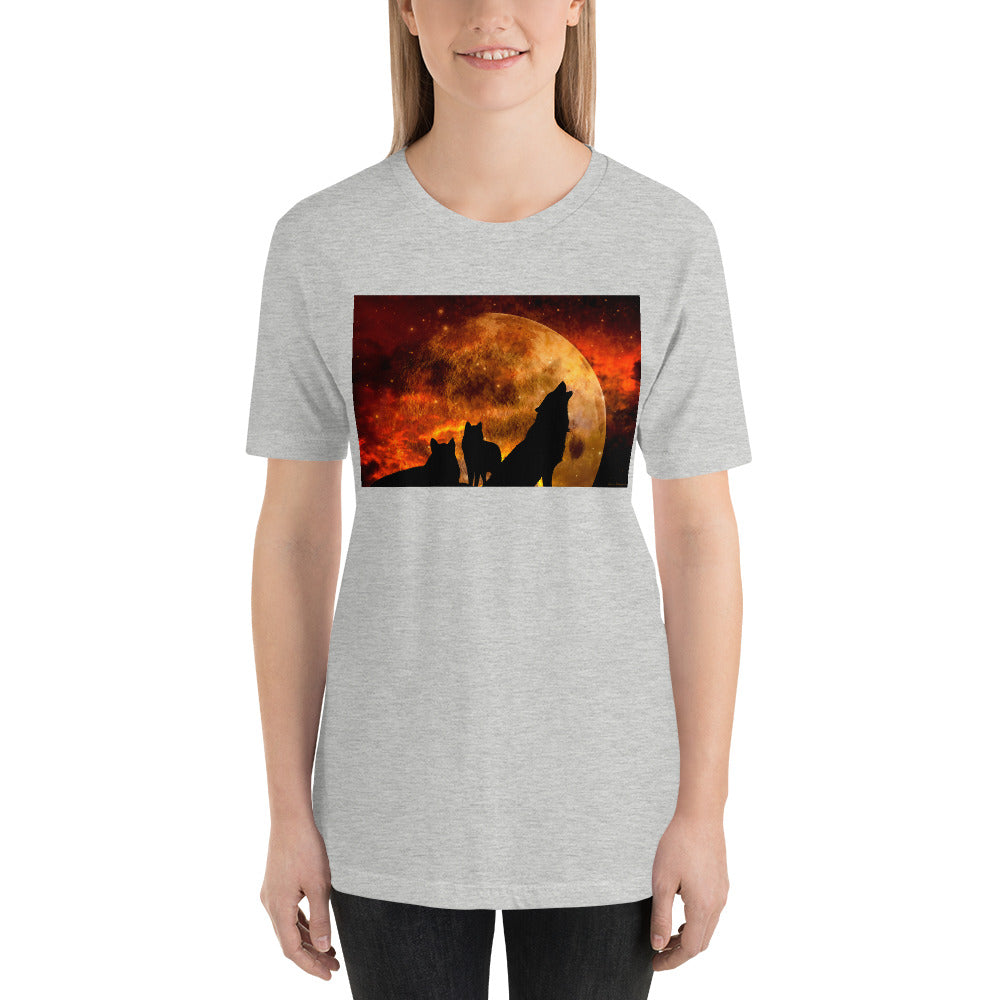 Classic Crew Neck Tee - Howling at the Moon - Ronz-Design-Unique-Apparel