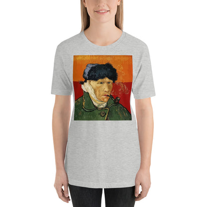 Short-Sleeve Unisex T-Shirt - van Gogh: Self Portrait & Vase with Irises with Yellow Background - Ronz-Design-Unique-Apparel