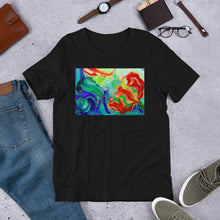 Load image into Gallery viewer, Classic Crew Neck Tee - Red Flowers Watercolor #3 - Ronz-Design-Unique-Apparel
