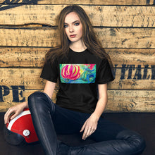Load image into Gallery viewer, Classic Crew Neck Tee - Pink Flower Watercolor #2 - Ronz-Design-Unique-Apparel
