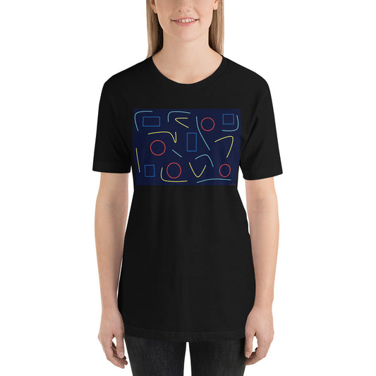 Classic Crew Neck Tee - Abstract on Blue - Ronz-Design-Unique-Apparel