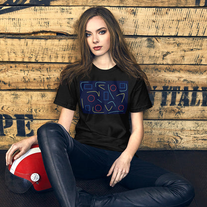 Classic Crew Neck Tee - Abstract on Blue - Ronz-Design-Unique-Apparel