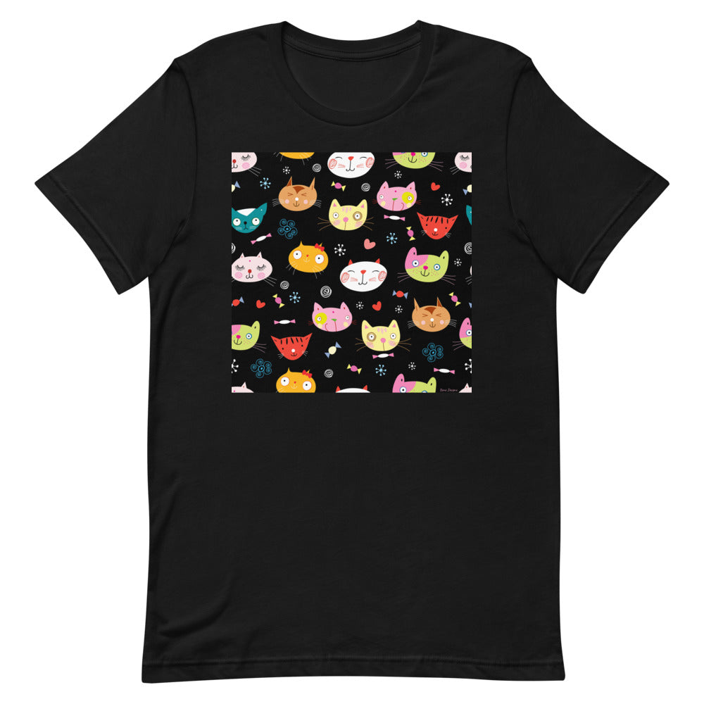 Classic Crew Neck Tee - Cat Faces - Ronz-Design-Unique-Apparel