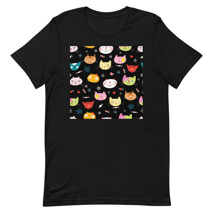 Classic Crew Neck Tee - Cat Faces - Ronz-Design-Unique-Apparel