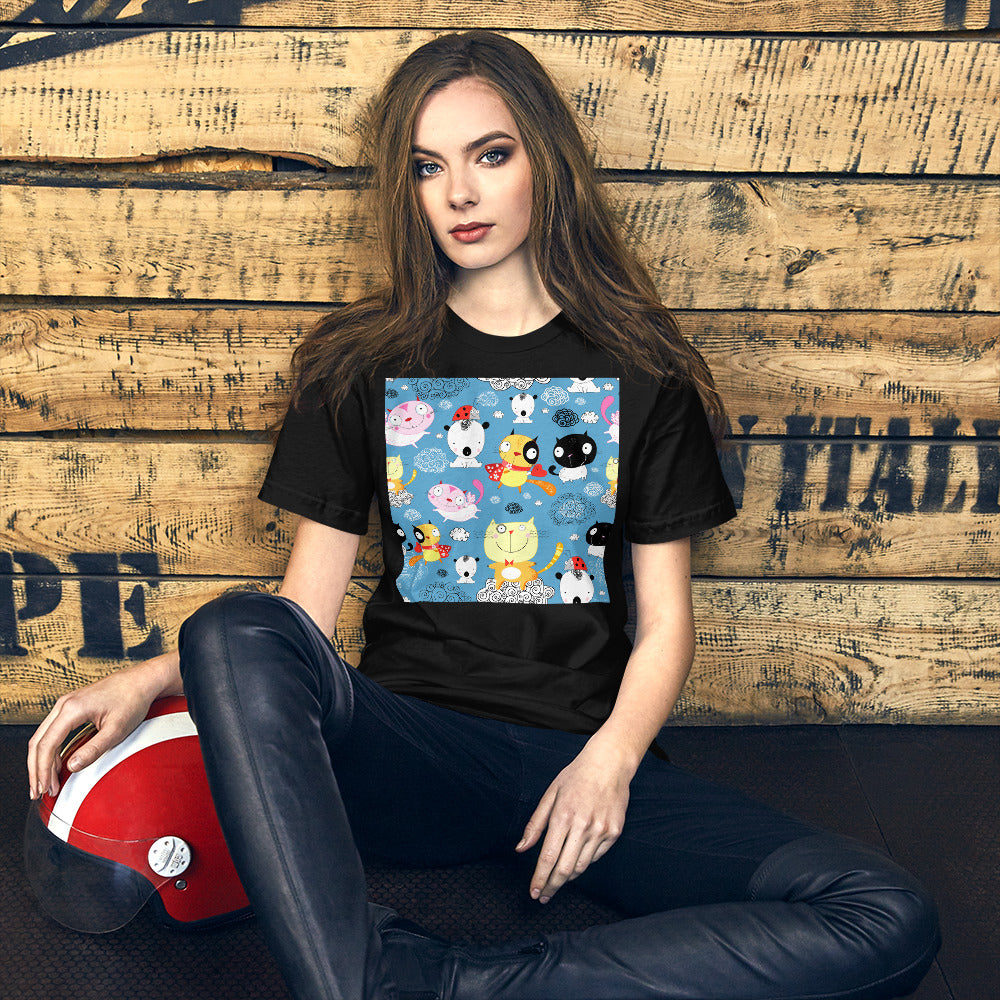 Classic Crew Neck Tee - Silly Cats - Ronz-Design-Unique-Apparel