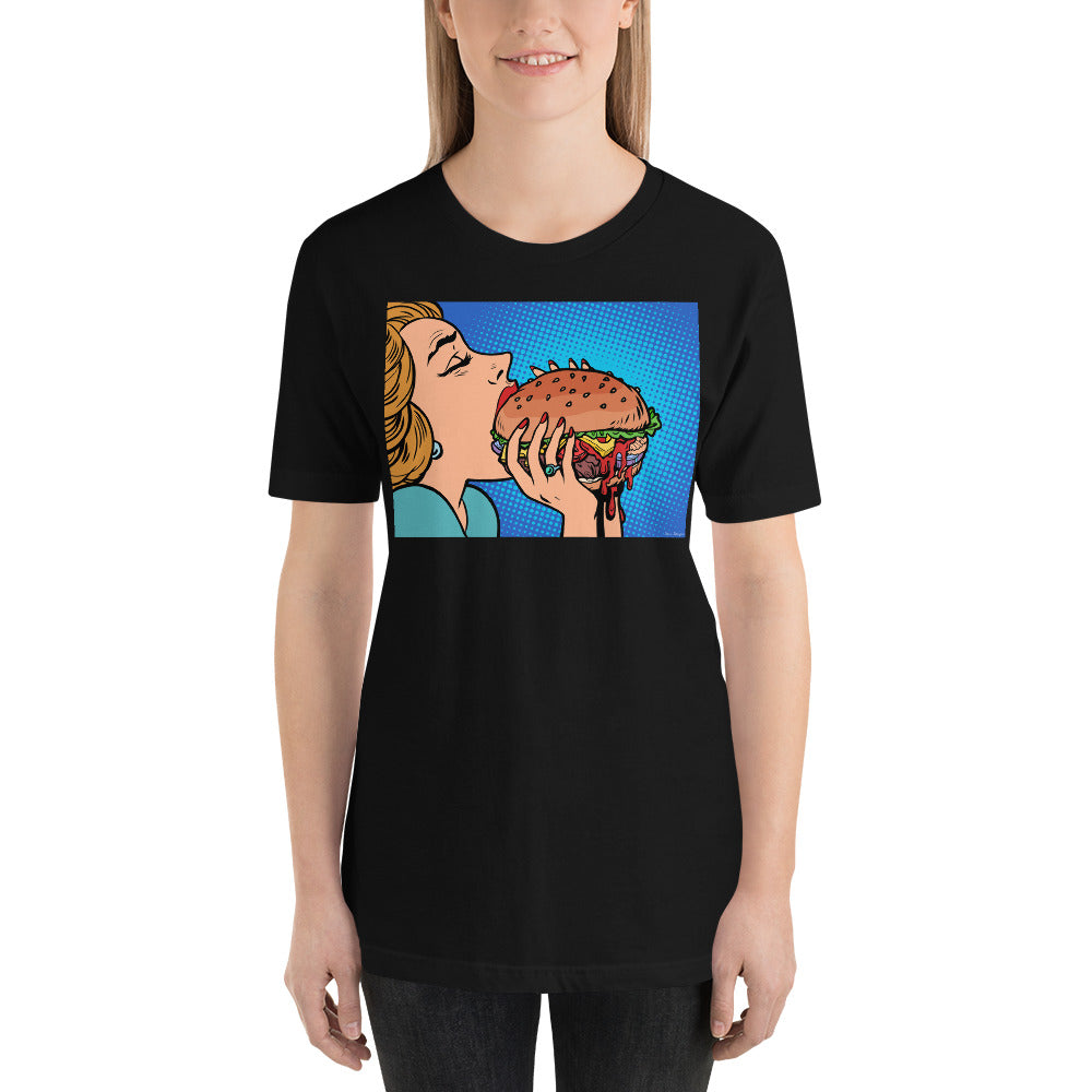 Classic Crew Neck Tee - Hamburger Feast - Ronz-Design-Unique-Apparel