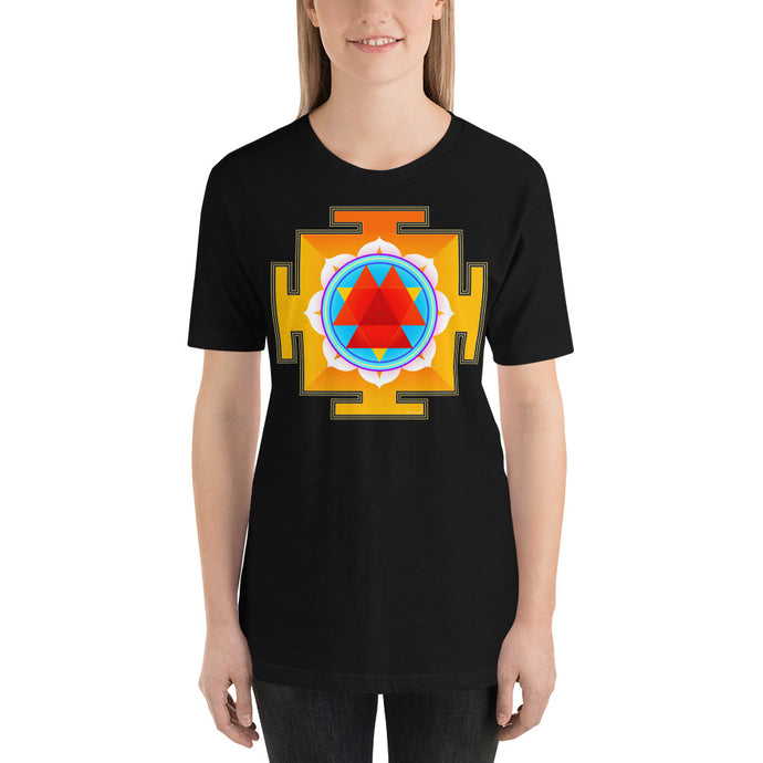 Classic Crew Neck Tee - Red & Blue Yantra - Ronz-Design-Unique-Apparel