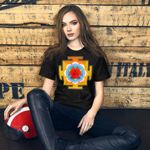 Load image into Gallery viewer, Classic Crew Neck Tee - Red &amp; Blue Yantra - Ronz-Design-Unique-Apparel
