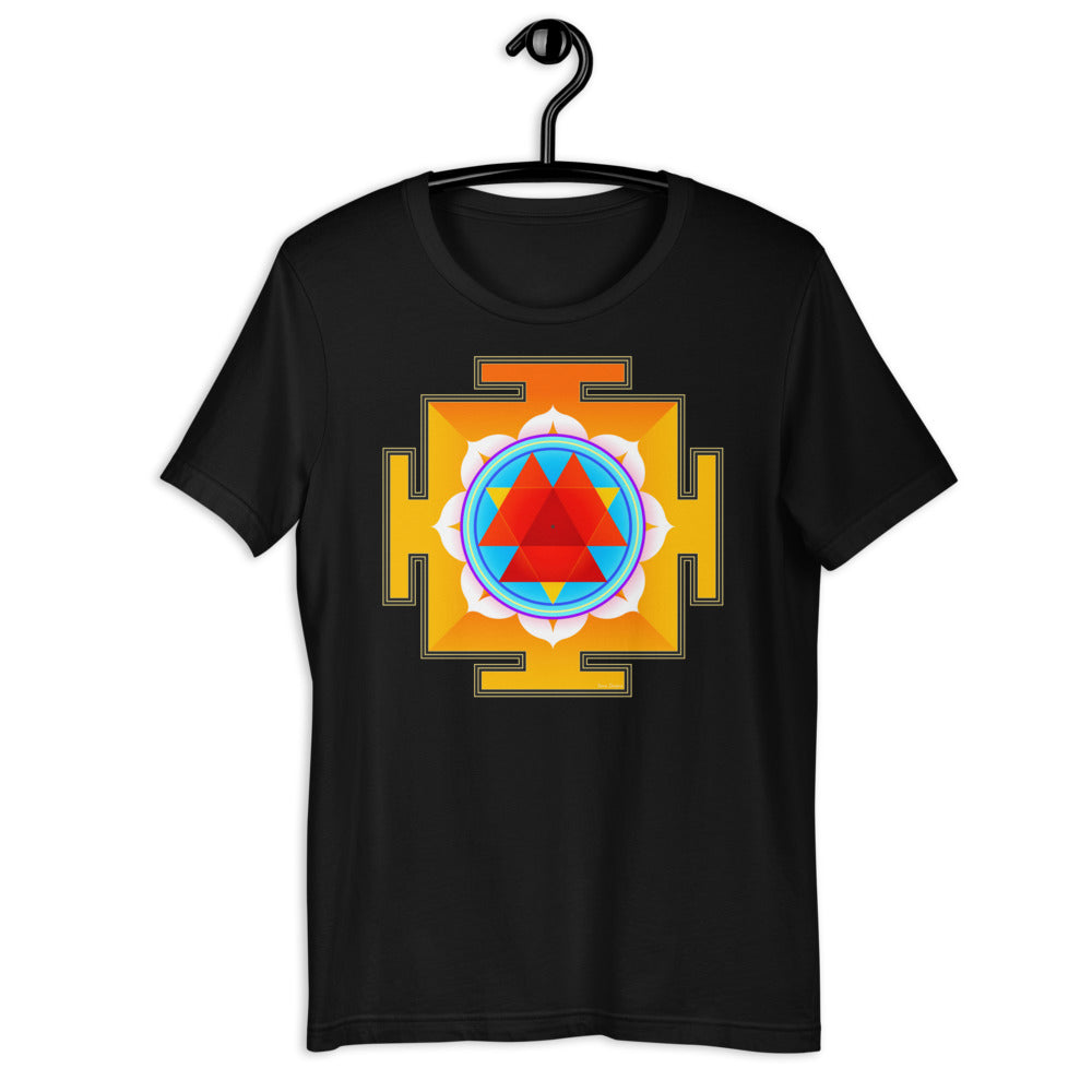 Classic Crew Neck Tee - Red & Blue Yantra - Ronz-Design-Unique-Apparel