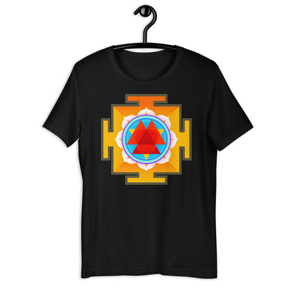 Classic Crew Neck Tee - Red & Blue Yantra - Ronz-Design-Unique-Apparel