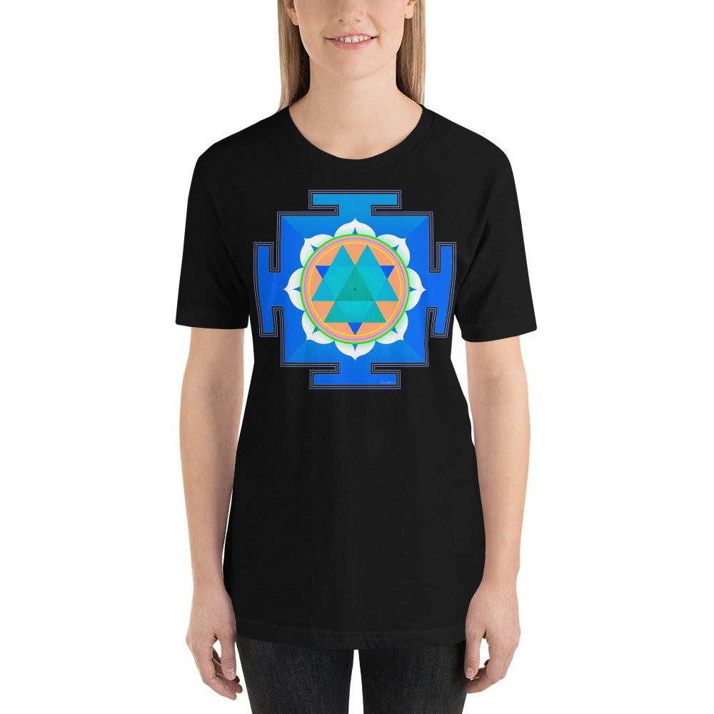 Classic Crew Neck Tee - Blue & Purple Yantras - Ronz-Design-Unique-Apparel